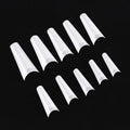Factory Wholesale Press on Nails Tips Half Cover Clear Natural Short Coffin Nail Tips Private Label