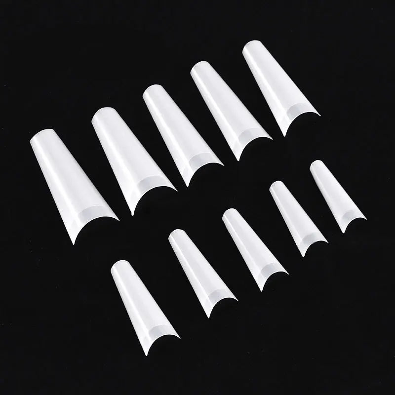 Factory Wholesale Press on Nails Tips Half Cover Clear Natural Short Coffin Nail Tips Private Label