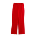 ZATRHMBM Spring Women's Trousers New Fashion 2025 Solid Color Bell-bottom Pants Retro High Waist Zipper Fly Casual Women's Pants