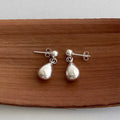 Personalized 925 Sterling Silver Polishing Drop-Shaped Pendant Earring for Women Wholesale