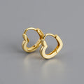 Teenage Girl Heart Shape Clip on Earring 925 Sterling Silver huggies Earrings
