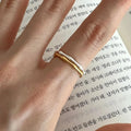 Gold Silver Simple Bamboo Bar Open Finger Rings for 925 Sterling Silver Women Jewelry