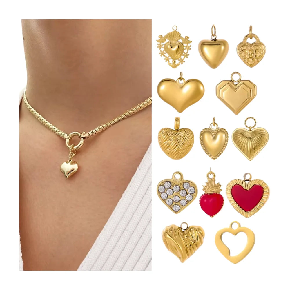 2025 Non Tarnish Carabiners Clip Jewelry Making Large Heart Pendants Carabiner Jewelry Stainless Steel Chain Carabiner Necklace