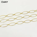WT-BC193 Newest Fashion 18k Real Gold Plated Brass Chain Sell by Meters Oval Shape Handmade Yellow Brass Big Metal Chain