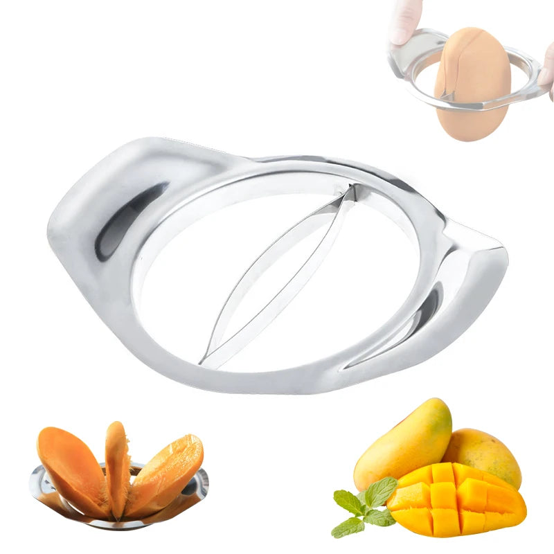 Mango Peeler and Pit Remover Tool Fruit Slicer Cutter Pitter Stainless Steel Mango Slicer Cutter for Kitchen