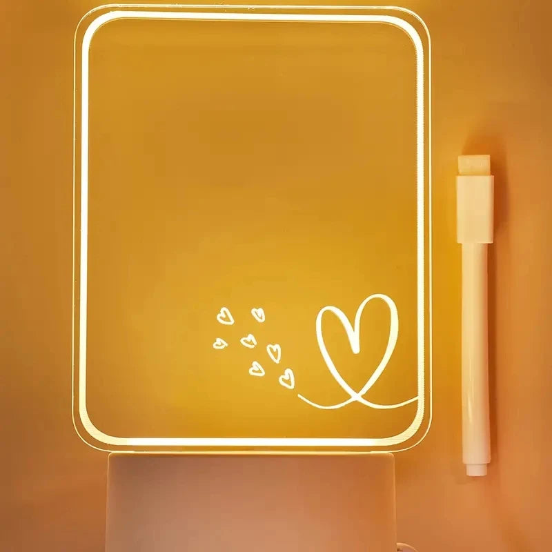 The Industry Selling 100mm X40 mm 3d Night Led Night Light Base Message Board Note Board Dry Erase Panel 3d Acrylic Lamp