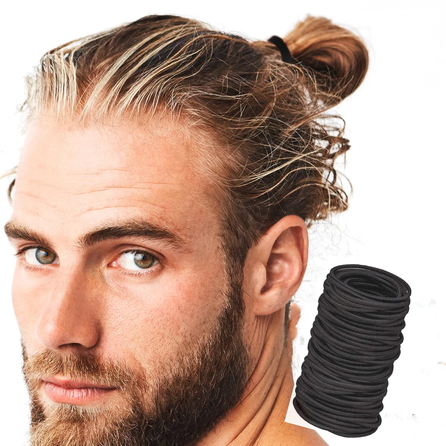 CHENGHE Wholesale Black Color 5cm High Elastic Rubber Band Soft Hair Ties for Men Cheap Seamless Raw Accessories