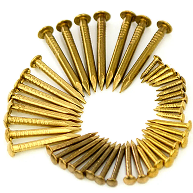 High Precision Copper Fluted Smooth Shank Flat Head Decorative Nail Dia 1.2mm-3mm for Wooden Furniture