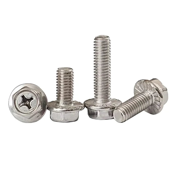 M3 M4 M5 M6 M8 A2-70 304 Stainless Steel Hexagon Head With Serrated Phillips Flange Cap Screw Hex Washer Head Bolt