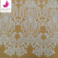 HY2950 New Heavy Work French 3d Beaded Pearls White Lace Luxury Sparkle Wedding Bridal Dress for 5 Yards