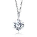 925 Sterling Silver 1ct Moissanite Pendant Necklace Rhodium Plating Timeless Brilliance Solitaire Moissanite Necklace for Gifts