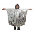 One Size Fits All  Foil Mylar Thermal Emergency Disposable Waterproof Survival Poncho Solid Adult Hooded Raincoat for Outdoor