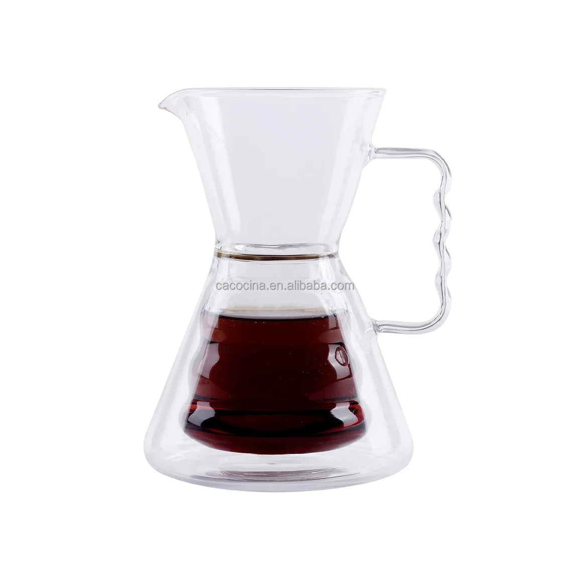 Transparent Double Wall Glass Coffee Server Pot Tea and Pour Over Coffee Maker Tools Cafe Tools