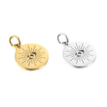 18K Gold Plated Stainless Steel Flat Eye Charm Delicate Size Evil Pendant