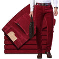 Autumn Winter Mens Thick Warm Corduroy Pants Fleece Trousers Male Casual Business Style Long  Straight Men Pants