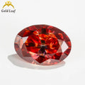 Goldleaf GRA Certified Loose Moissanite Gemstone Oval Cut VVS with Garnet Plated Color Similar to Diamond