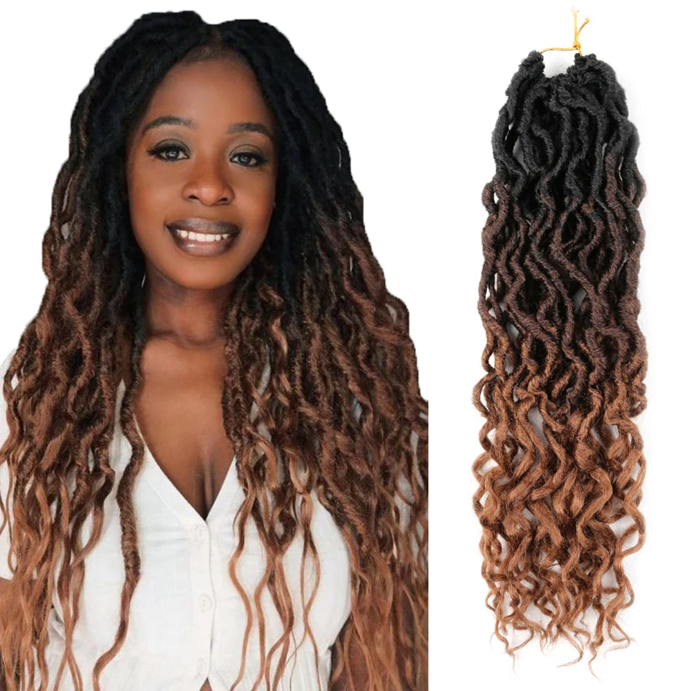 Goddess Gypsy Faux Locs Hair 18 Inch Gypsy Locs Wavy 18 Inch Synthetic Braiding Crochet Braid Hair Gypsy Locs