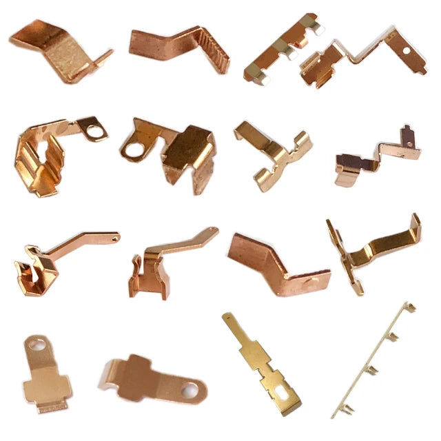 OEM Custom Metal Stamping Copper Brass Silver Electrical Connector Battery Button Contact Parts