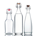 Classic Swing Top Glass Bottles Clear Bottle for Juice Water Wine Beer Beverage with Caps