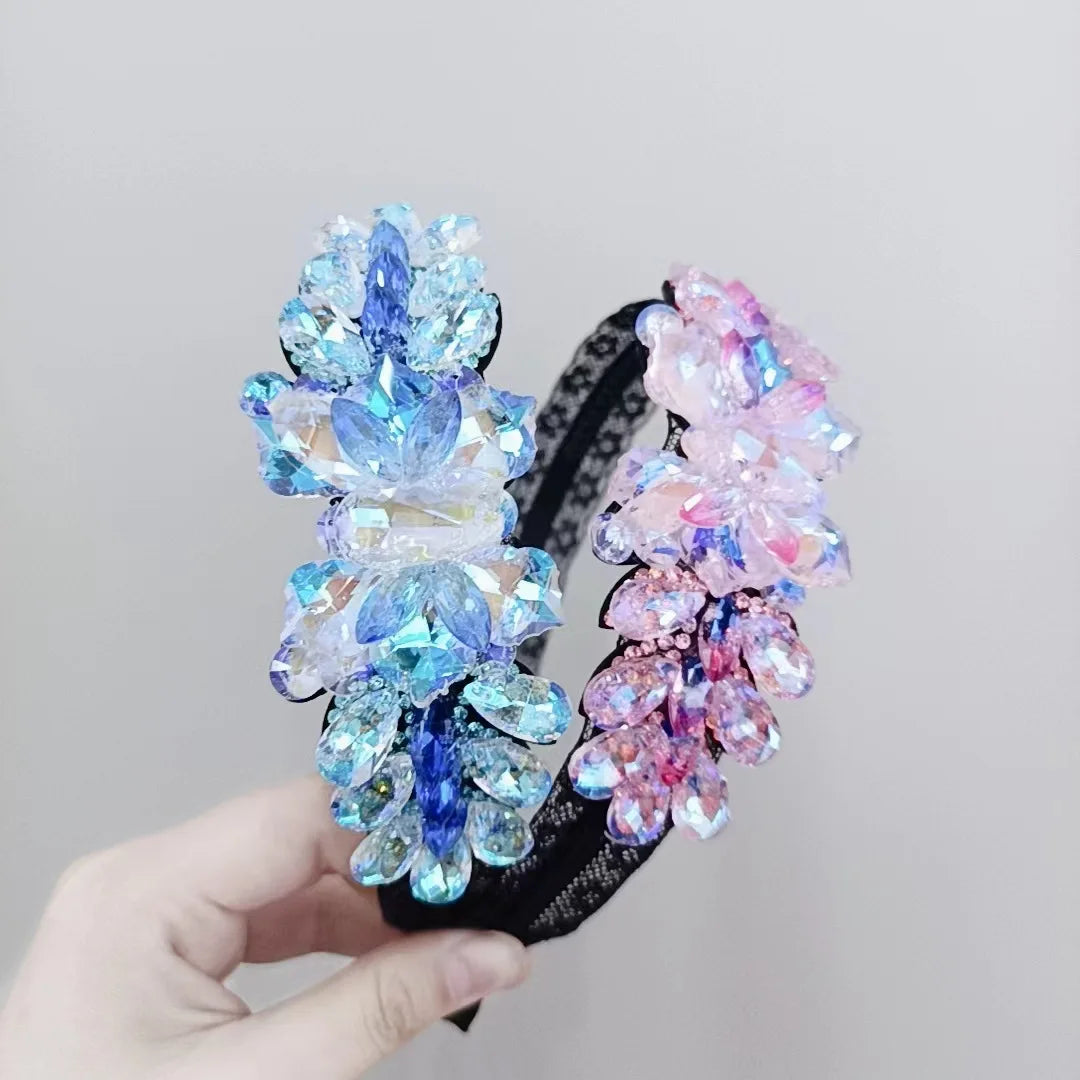 2023 Korean Jewelry Crystal Rhinestone Hair Band French Elegant Headband Banquet Hairpin Headband Pressed Hair Headband