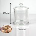 Luxury Empty Clear Glass Transparent Bell Shape Desktop Candle Holder Scented Candle Jar With Cover for Decoration DIY Candle