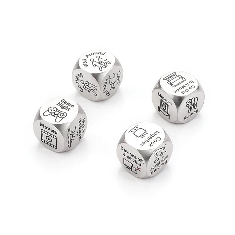 Stainless Steel Metal Dice Set Engrave Custom Letter Dnd Dice Set Daily Life Gifts