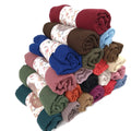 Muslim Women Solid Fashion Shawl Muslima Hijab Islamic Wrap Linen Cotton Adult Long Scarf 70*175 cm Wholesale Ladies Arab Hijab