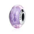 Factory 925 Sterling Silver Purple Simple Murano Glass Charm Beads for Bracelet Women Fashion Jewelry Girls Gift Making SCZ031