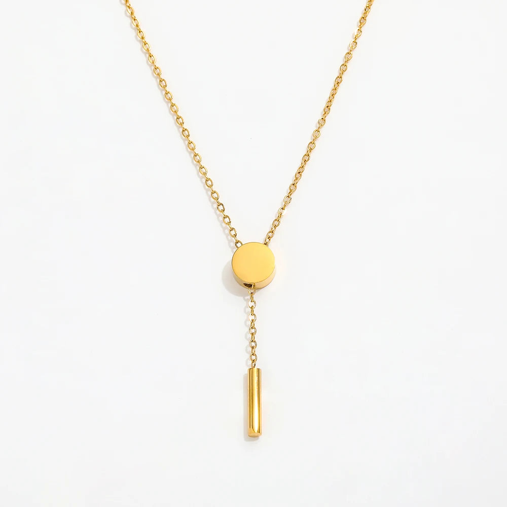 Joolim Stainless Steel High End PVD Gold Plated Dainty Y Necklace Stainless Steel Jewelry