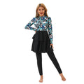 New Stylish Modest Burkini With Head Cover Long Sleeves Dress Muslim Robe Sports Swimwear Set