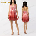 Clothing Design Service Manufacturers Custom Women Summer Halter Straps Strapless Sexy Mini Cotton Print Beach Casual Dress