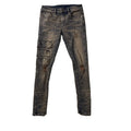 DENIMGUYS Men's Y2k Ripped Denim for Men Slim Skinny Stretchy Jeans Streetwear Pants Mens Embroidery Patch Distressing Jeans