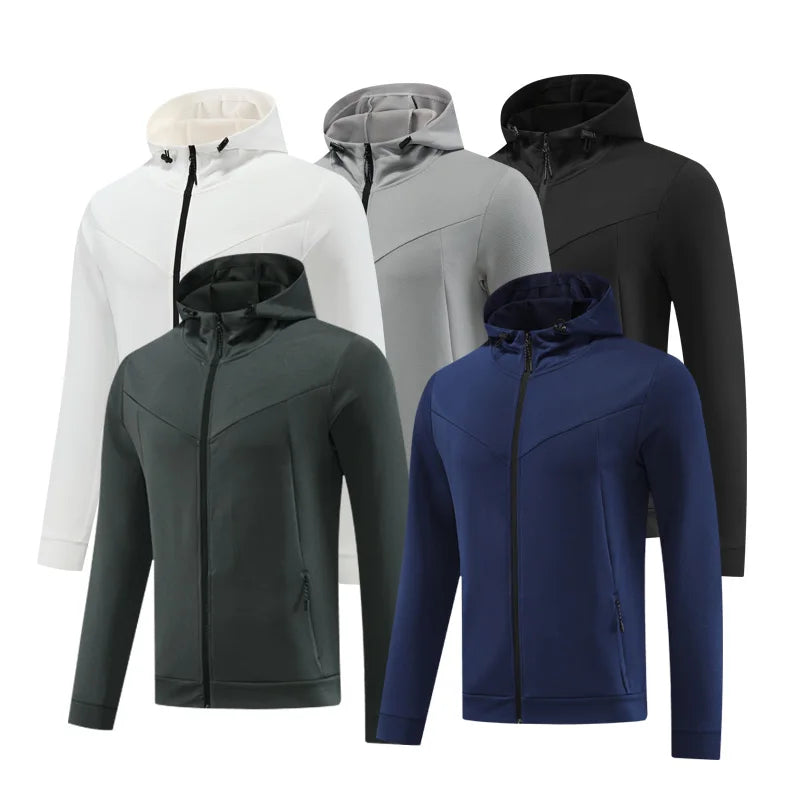 95%Polyester 5%Spandex Windproof Coats Mens Elastic Gym Athletic Training Jackets