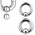 Stainless Steel BCR Body Piercing Labret Lip Earring Large Gauge Captive Bead Ring PA Ring Spring Action Piercing Rings