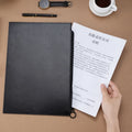Wholesale LOGO Executive A4 Waterproof Document Bag LeatherBlack Leather File Bag With Zipper