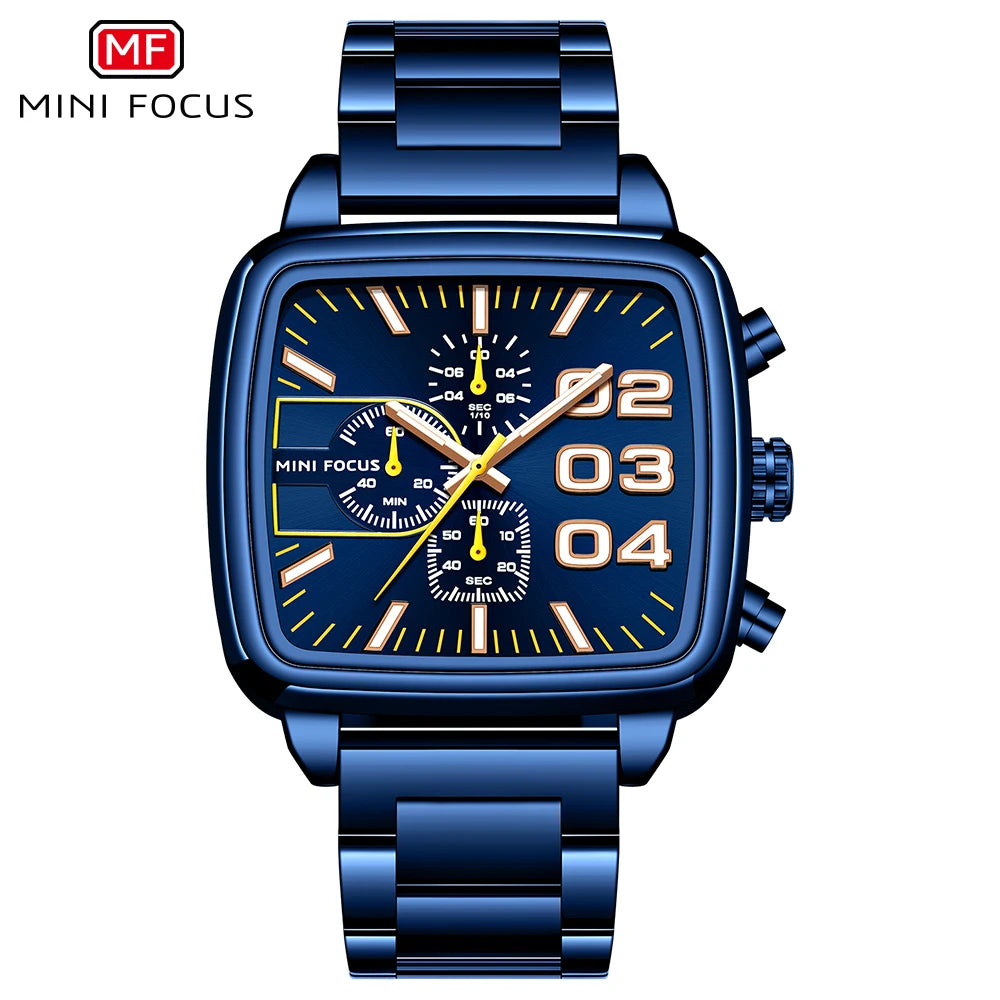 MINI FOCUS 0314 Men's Watch Luxury Business Quartz Watch for Men with Luminous Hands Date Chronograph Male Waterproof Wristwatch