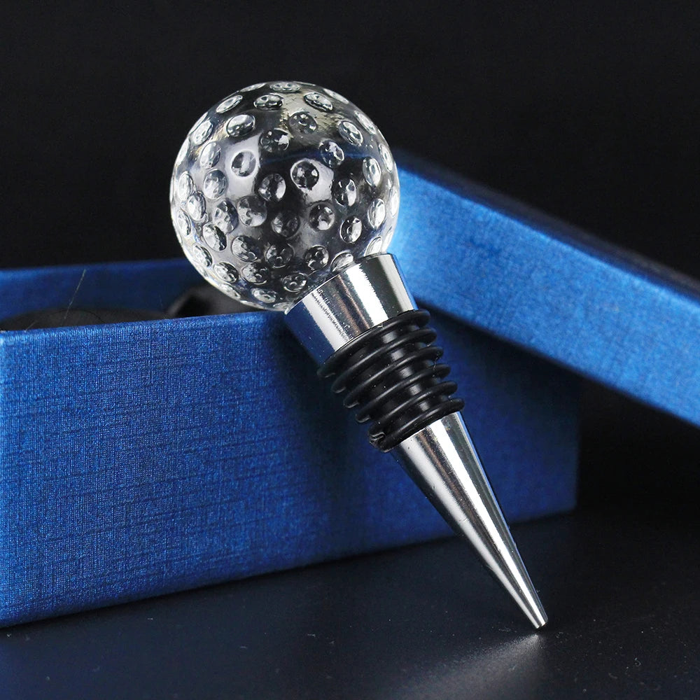 Cheap Clear Glass Crystal Golf Shape Wine Stopper Golf Club Souvenirs