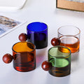 New 120ml Borosilicate Glass Small Cup Mug With Wooden Lid for Milk Tea Cup