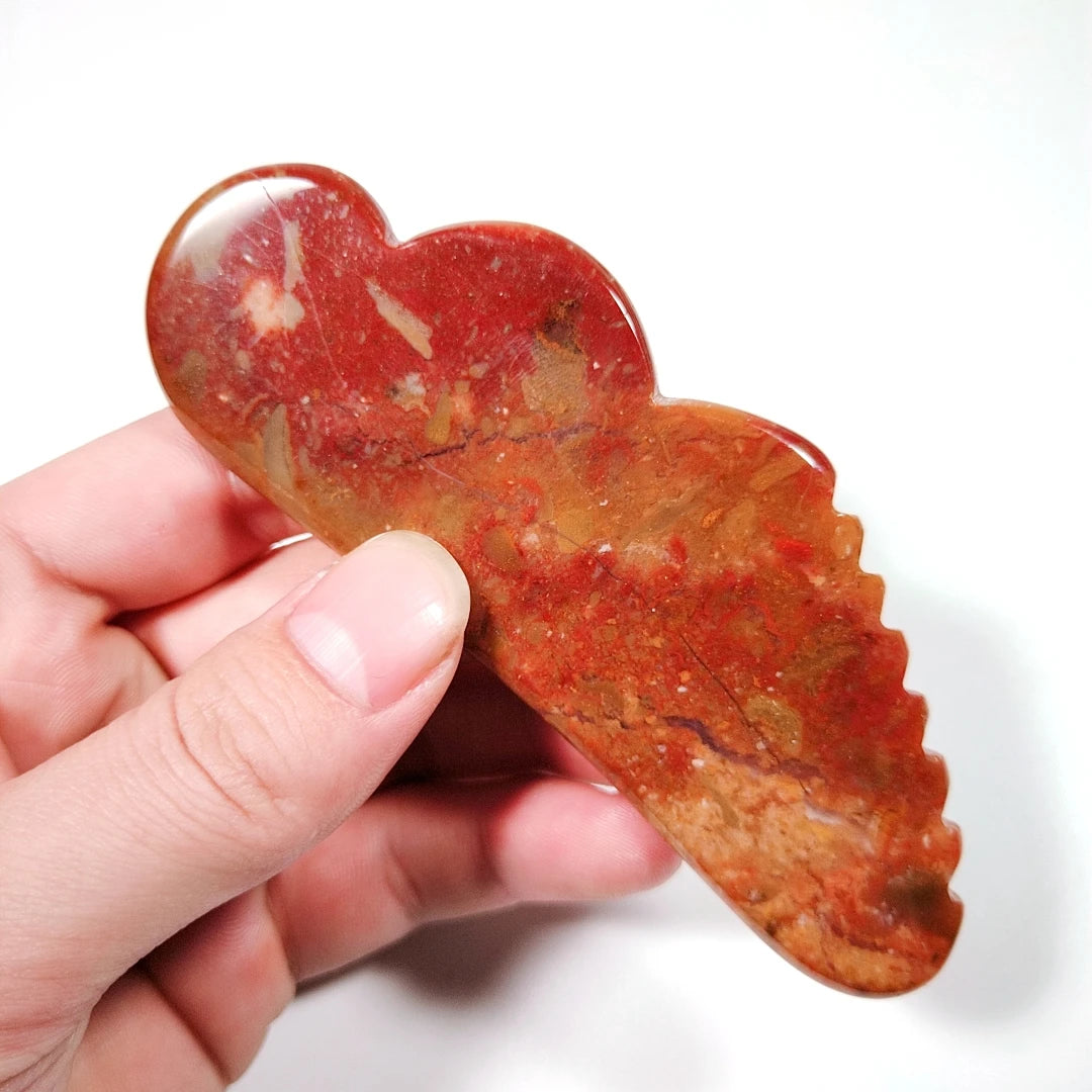 Huiying Customized Label Jagged Mookaite jasper Gua Sha Scraping Massage Slimming Tool Jagged Guastone Other Beauty Equipment