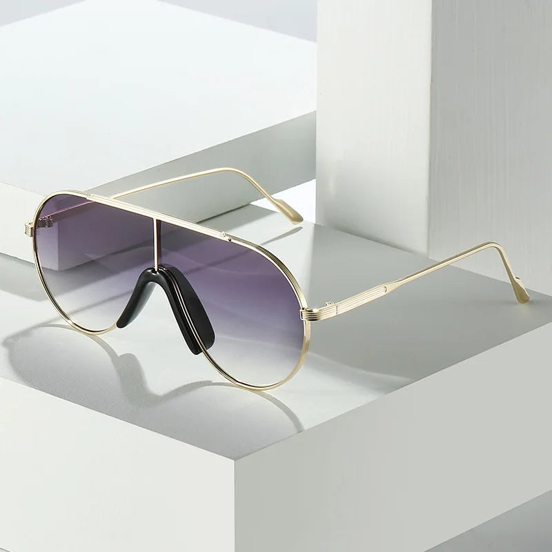 STORY XY3383 Luxury Brand Shades Metal Frame Flat Top Driving Sunglasses Women Fashion Oval Frame Pilot Sun Glasses