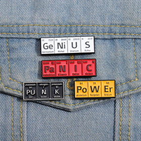 Element Enamel Brooch Unique Jewelry Accessory Featuring Periodic Table Symbols Perfect for Backpacks and Clothing