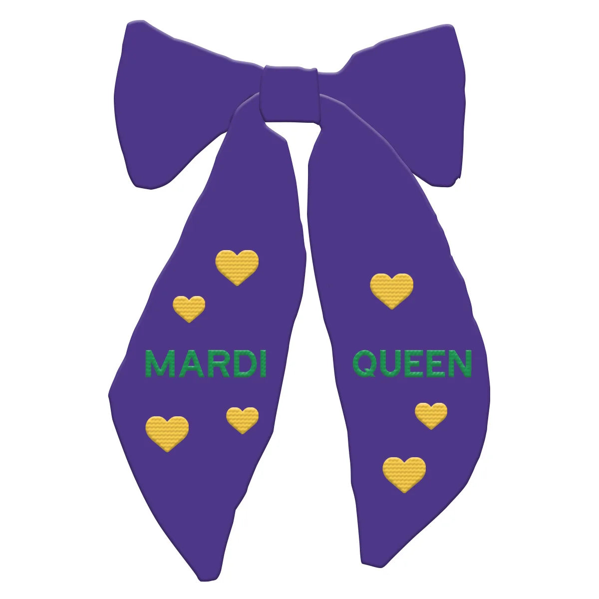 Custom MARDI QUEEN Heart Embroidery Handcrafted Day Hair Bows Girls Headbands Hairpin Party Bridal Hair Clip