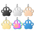 Stainless Steel 18K Gold Plated Pet Jewelry Findings Engravable Logo Hollow Cat Dog Paw Blank Pendant Fashion Charms
