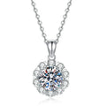 2Carat Moissanite Necklace for Women S925 Sterling Silver Pendant with Plum Flower Chain New Feminine Fashion Accessory
