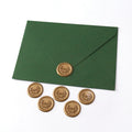 Custom Made Luxury Gold Foil Envelope With Wax Seal Sticker Creative Diy Design Sealing Wax Shape Wedding Paper Envelope