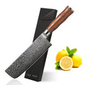 Japanese 7-Inch Nakiri Knife with 67 Layers VG10 Core Damascus Steel Rosewood Handle Sharp Kitchen Vegetable Knife