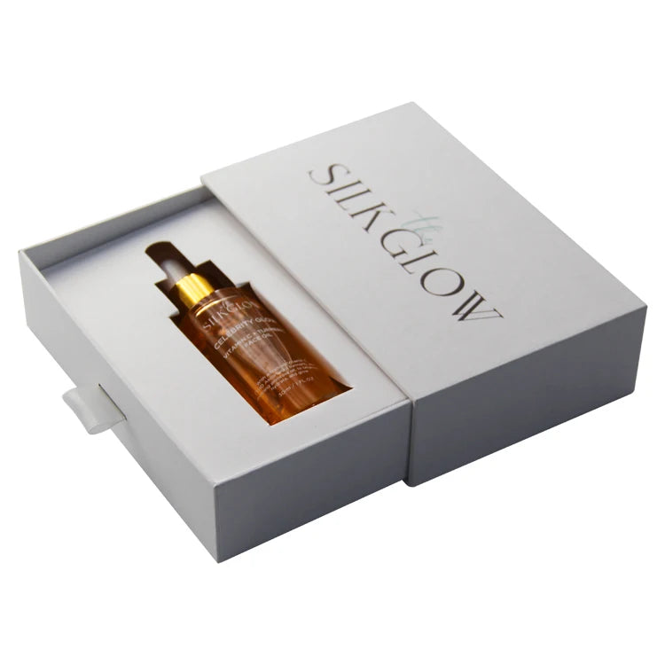 Custom Elegant Perfume Bottle Paper Box Packaging Hard Drawer Cosmetic Gift Paper Box with Your Own logo
