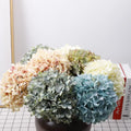 C-H016 Wholesale Faux Single Head Artificial White Blue Hydrangea Flowers for Wedding Home Party Decoration