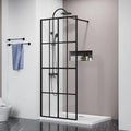34" X 72" Shower Door Tempered Glass Framed Screen Walk-in Black