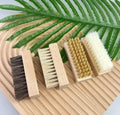 100% Natural Beech Wood Reusable Portable Eco-Friendly Shoe Polish Brush Wooden Handle Horsehair Boar Bristle PP Nylon Cleaning